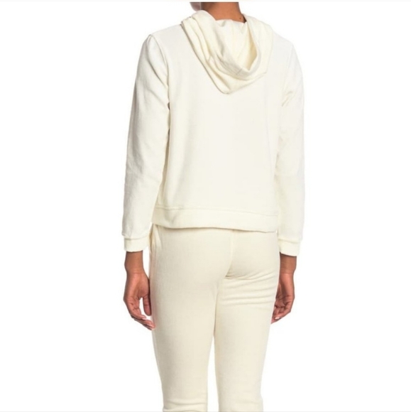 Hale Bob Cream Velour Hoodie size Large - Picture 2 of 12